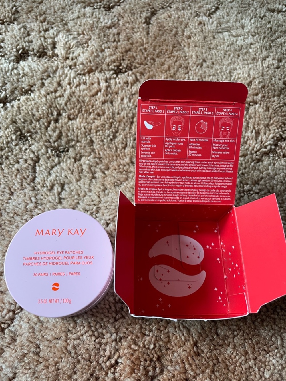 Mary Kay Pink Hydrogel Eye Patches - Soothing Under-Eye Care